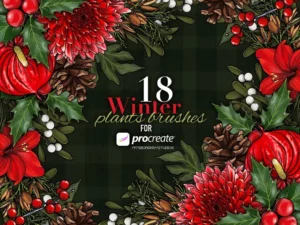 winter plants brushes for procreate 67028