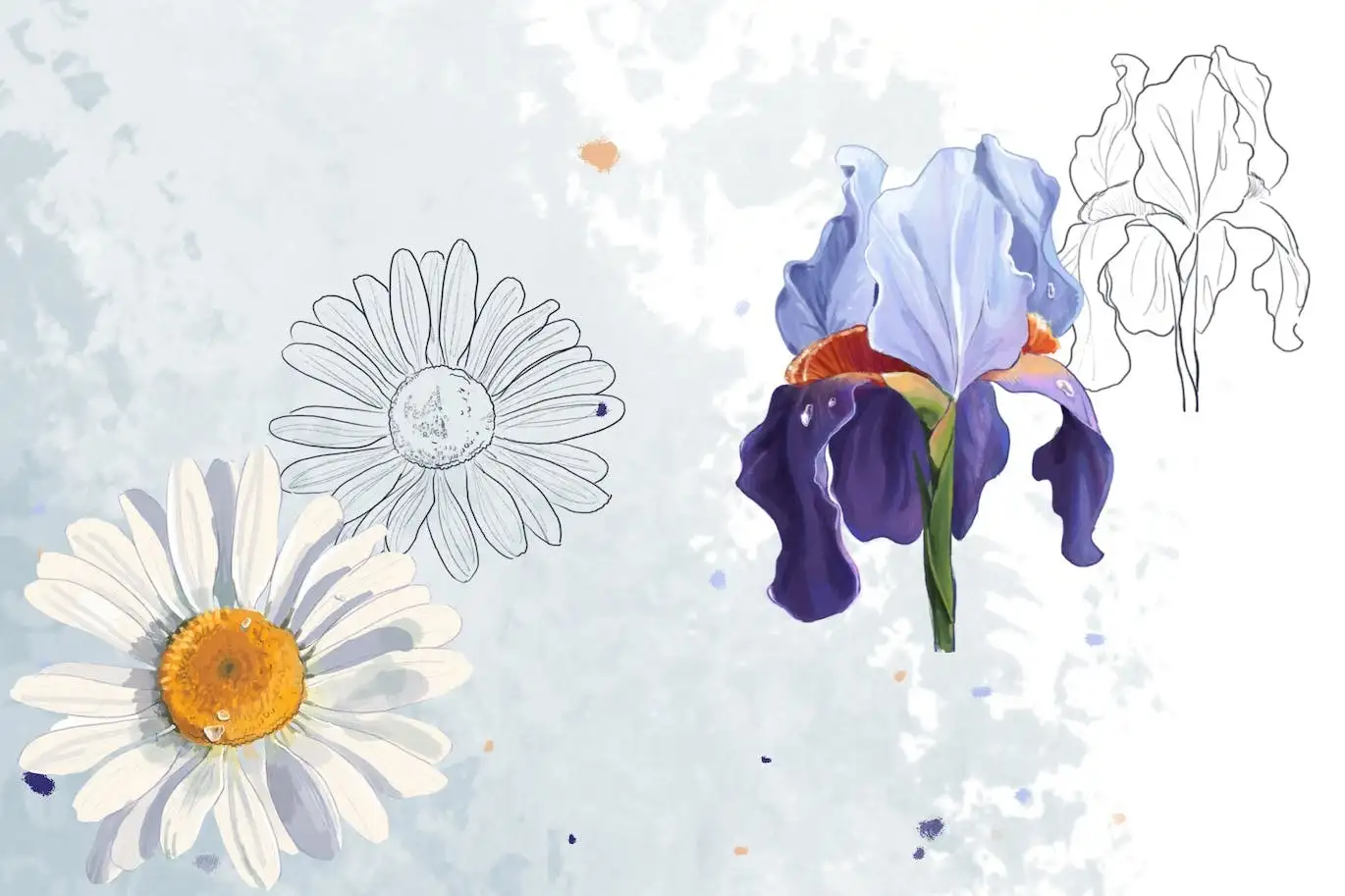 10 Flowers Stamps Procreate 3 10 flowers stamps procreate (1) 69042