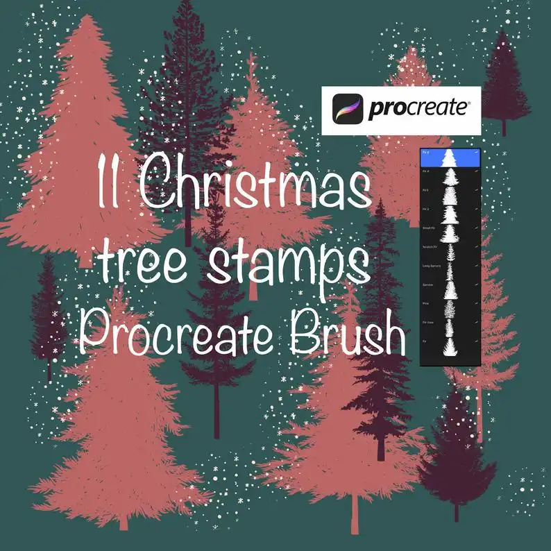 11 Christmas tree stamps for Procreate 3 11 christmas tree stamps for procreate (2) 68848