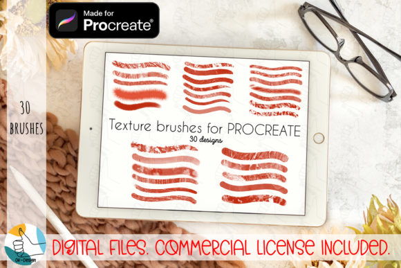 30 Texture Brushes Bundle for Procreate