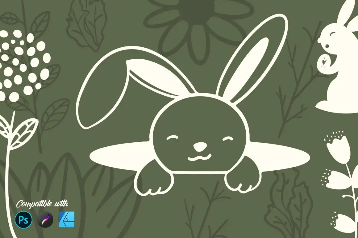 Bunny Easter | Stamp brush 6 bunny easter stamp brushes (4) 73098