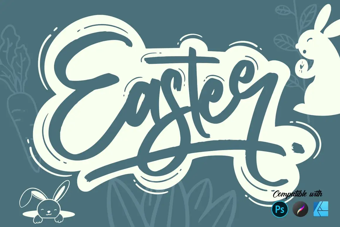 Bunny Easter | Stamp brush 5 bunny easter stamp brushes (5) 73101