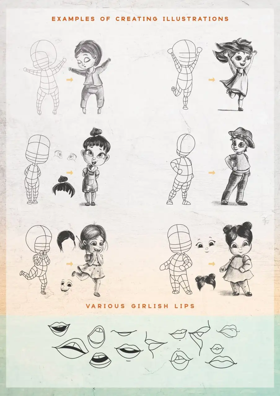 Cute Kids Grids for Procreate 4 cute kids (5) 70720