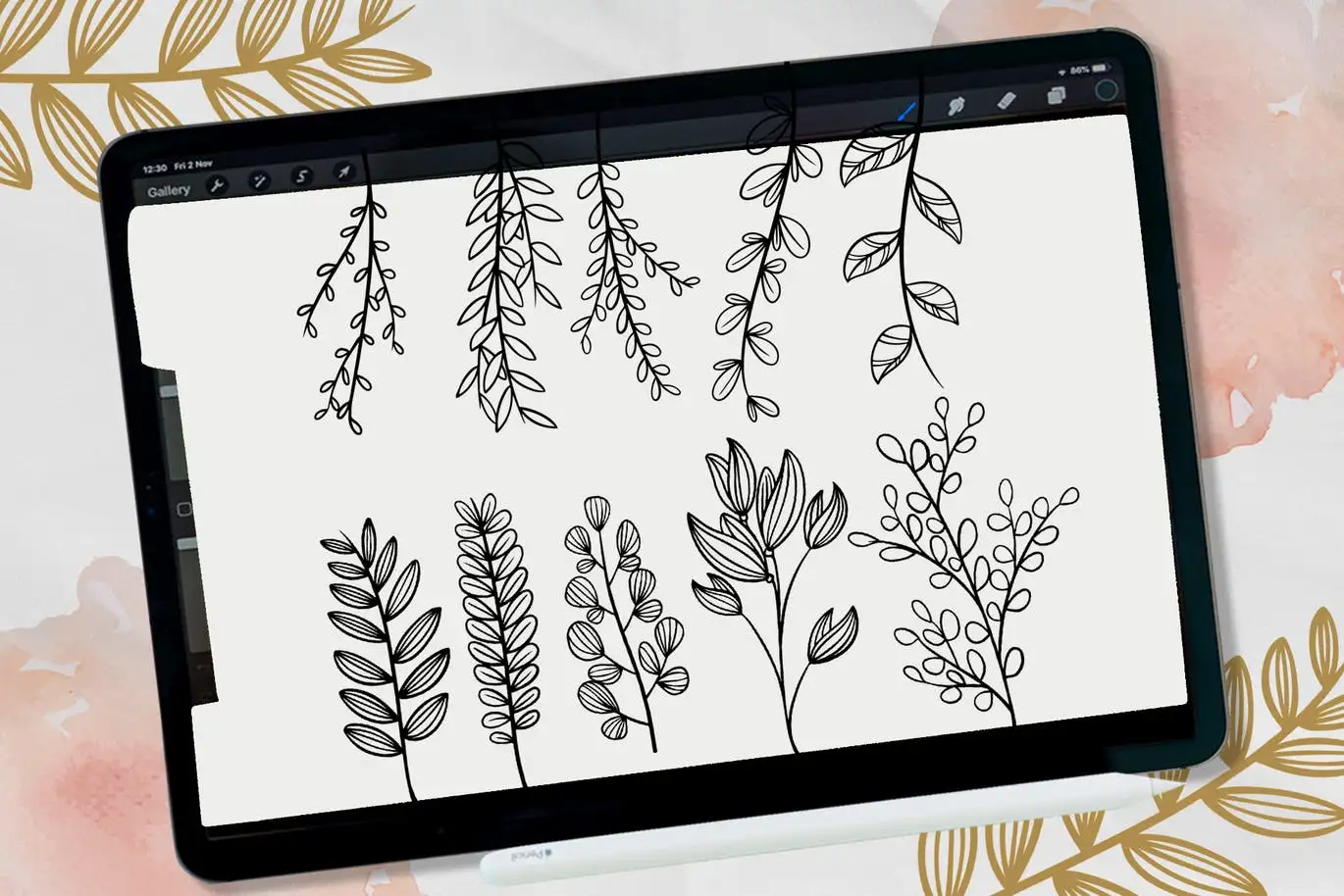 Floral Stamp Brushes 4 floral stamp brushes (4) 69418