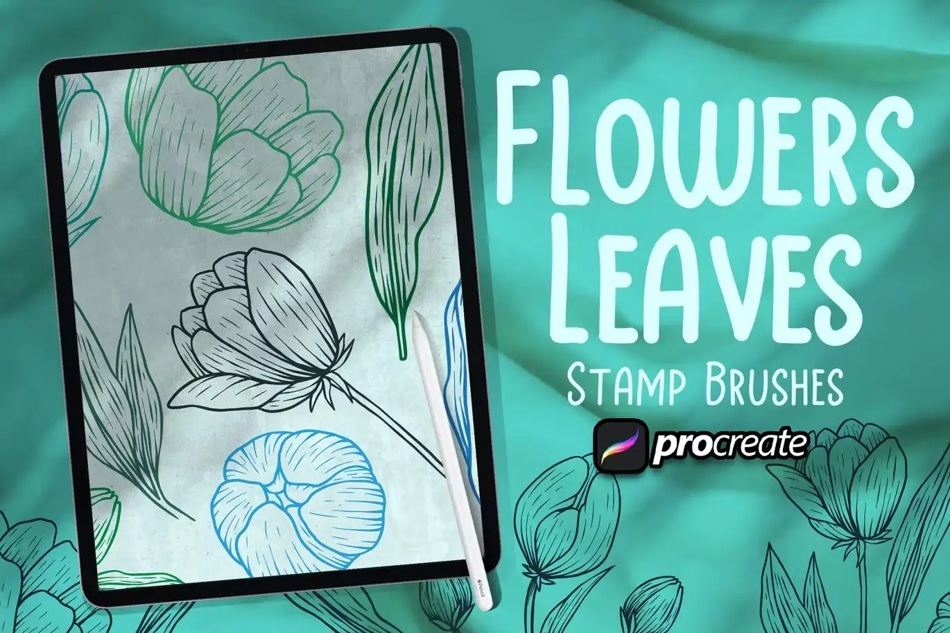 Flower & Leaves Brush Stamp Procreate 1 flower & leaves brush stamp procreate (3) 69427