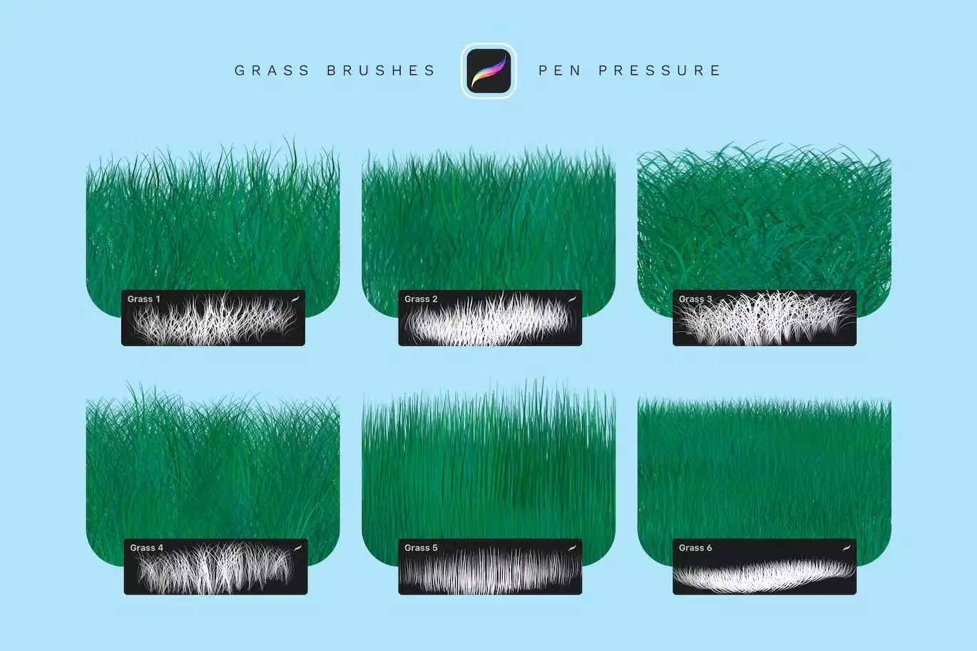 Grass Procreate Brushes 4 grass procreate brushes1 71683