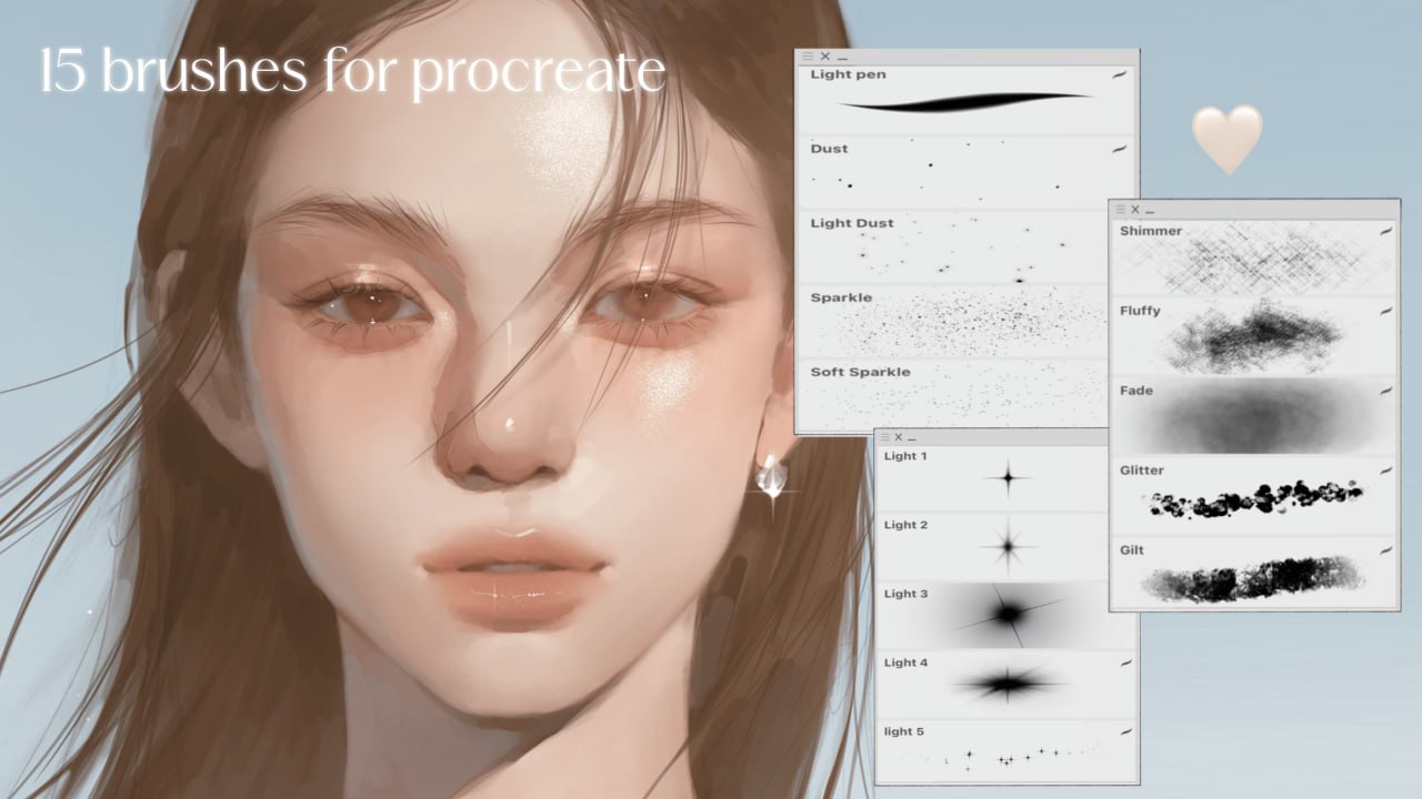 HAEYOON glow brush set (15) for procreate
