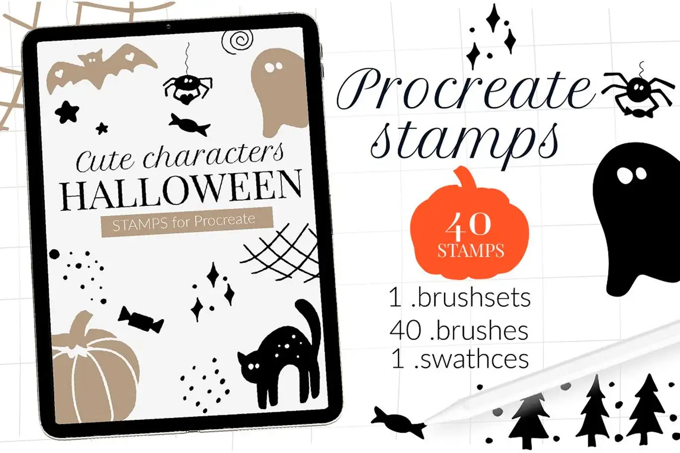 Halloween Procreate stamps
