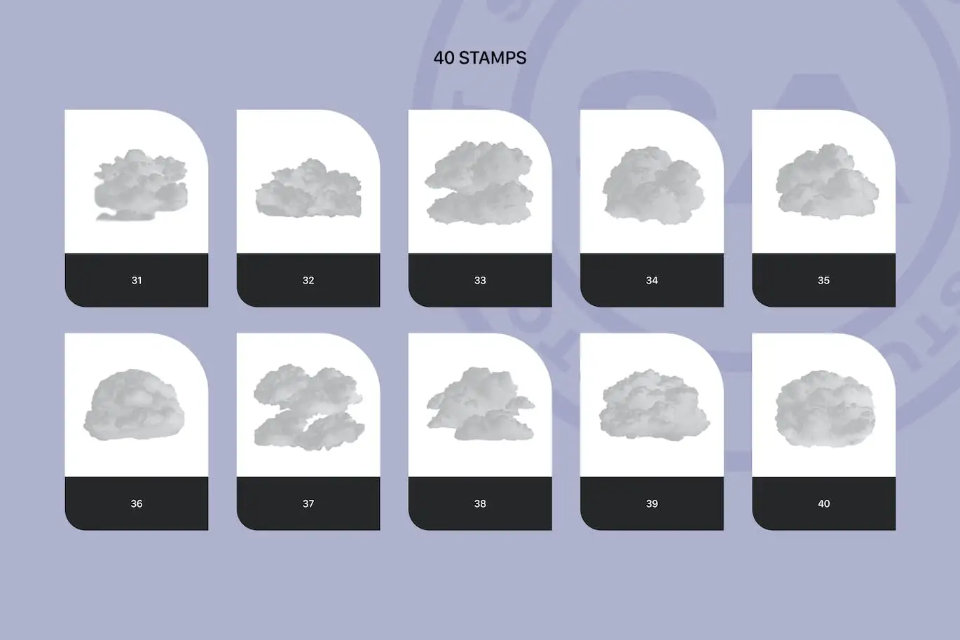 Realistic Clouds Stamps for Procreate 7 realistic clouds stamps for procreate (2) 70644
