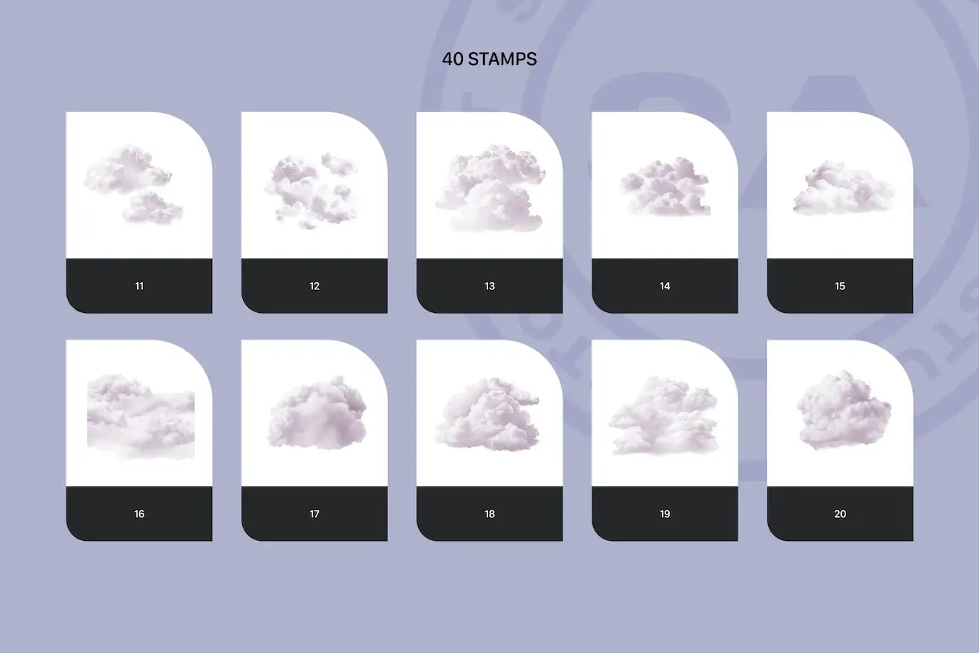 Realistic Clouds Stamps for Procreate 8 realistic clouds stamps for procreate (4) 70643