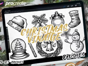 christmas vintage brush 72279