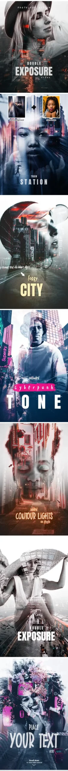 Double Exposure Urban - Photoshop Action