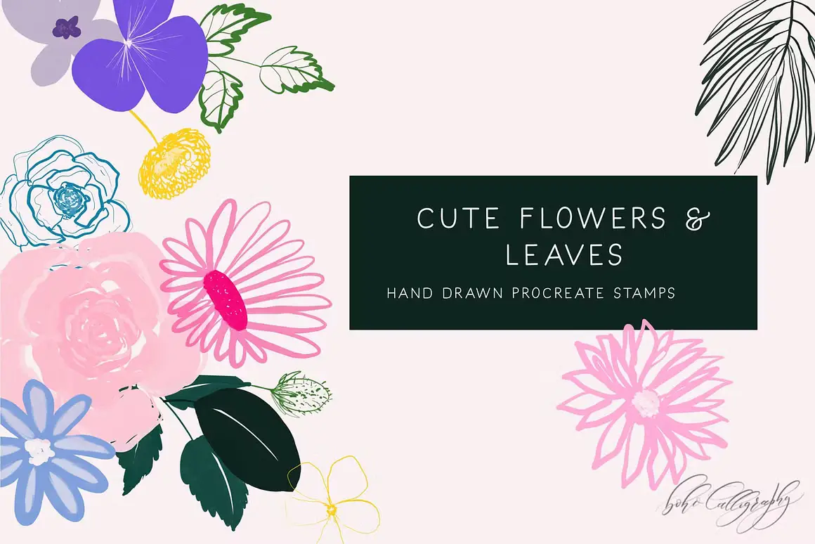 Flowers &amp; Leaves Procreate Stamps