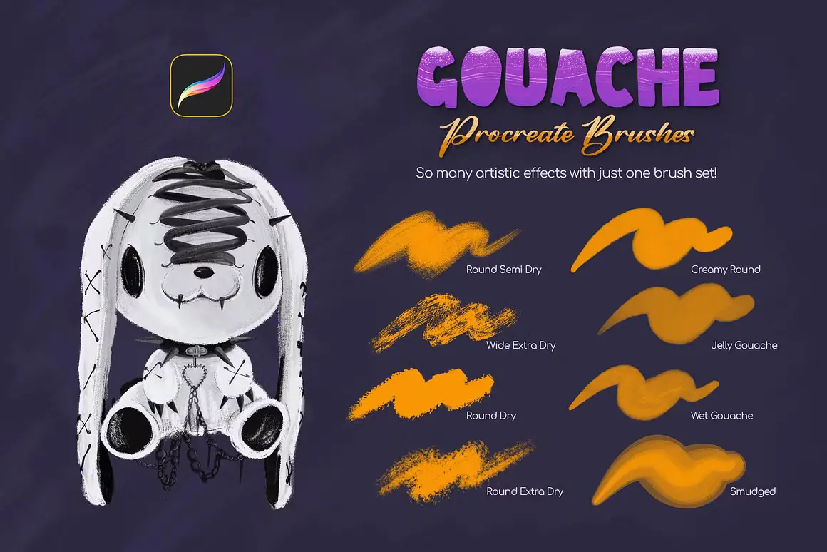 Gouache Procreate Brushes 7 gouache procreate brushes4 72097