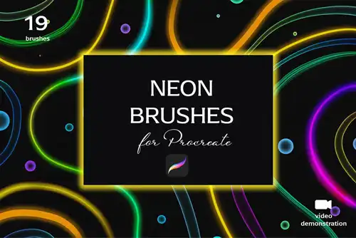 Neon brush set for Procreate