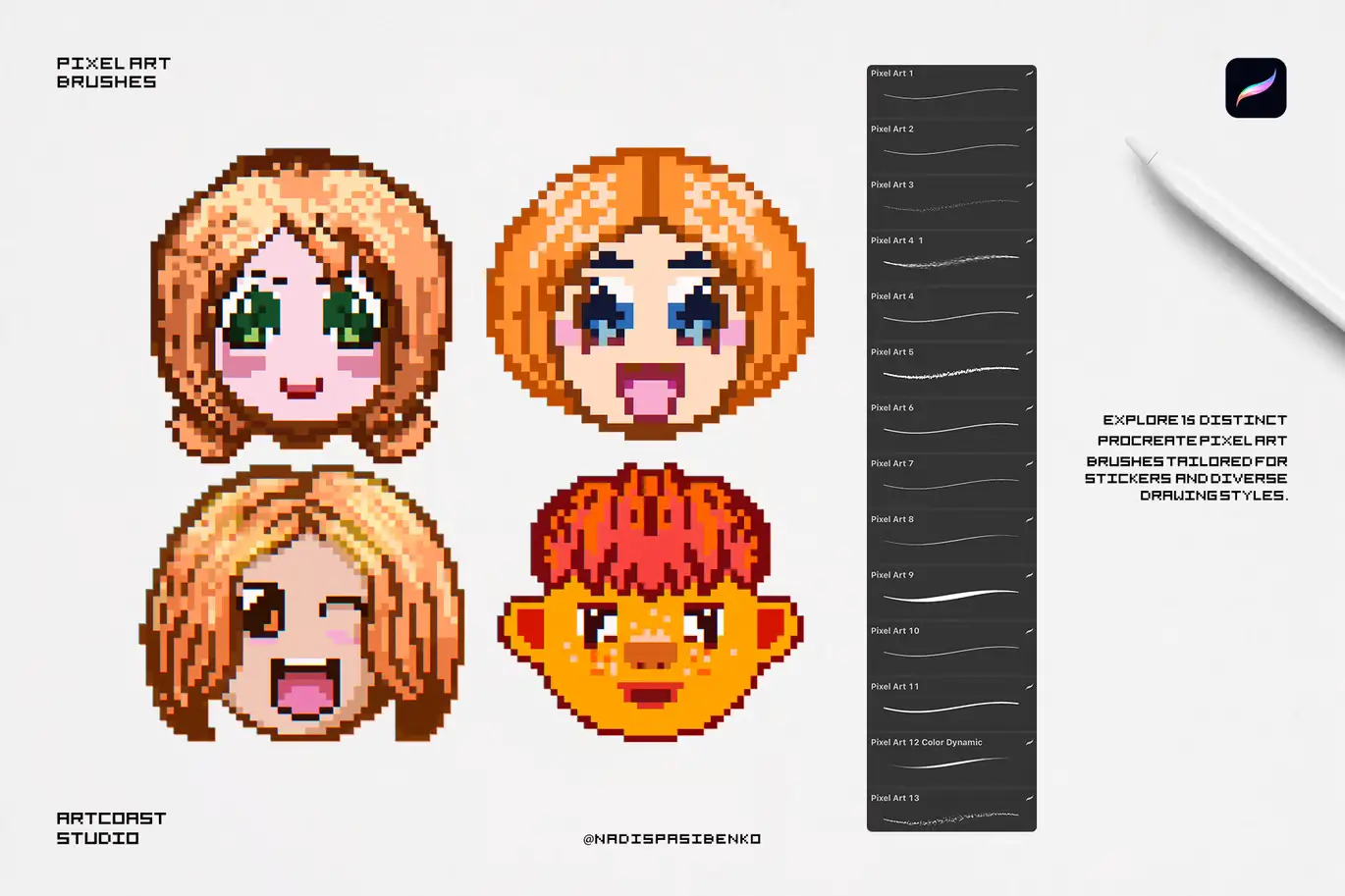 Pixel Art Procreate Brushes 7 pixel art procreate brushes (3) 72057