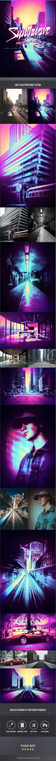 Synthwave Photoshop Action