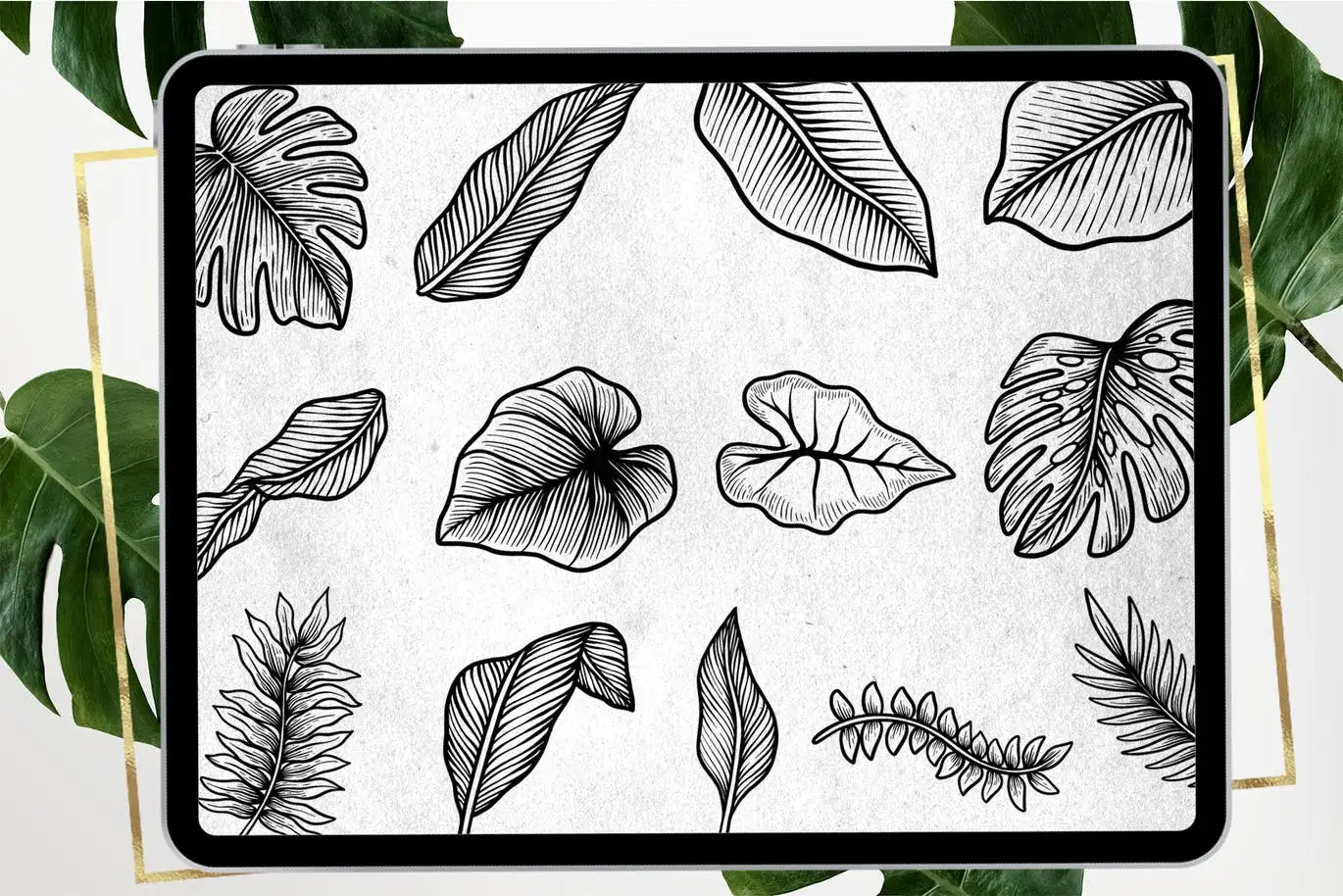 tropical leaf brush stamp 3 tropical leaf brush stamp (2) 69616
