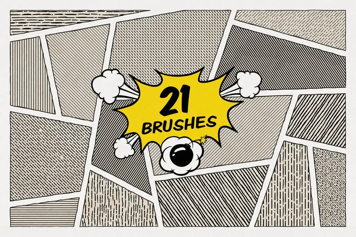 Vintage Comics: Line Procreate Brushes 5 vintage comics line procreate brushes (7) 70993