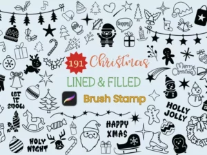191 christmas procreate brush set 77388