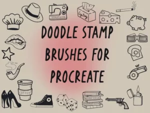 20 doodle stamp brushes for procreate1 77166