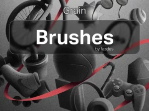 procreate file, 14 grain brushes, gradients & colors of artwork 'gifts' by fazdes 78341