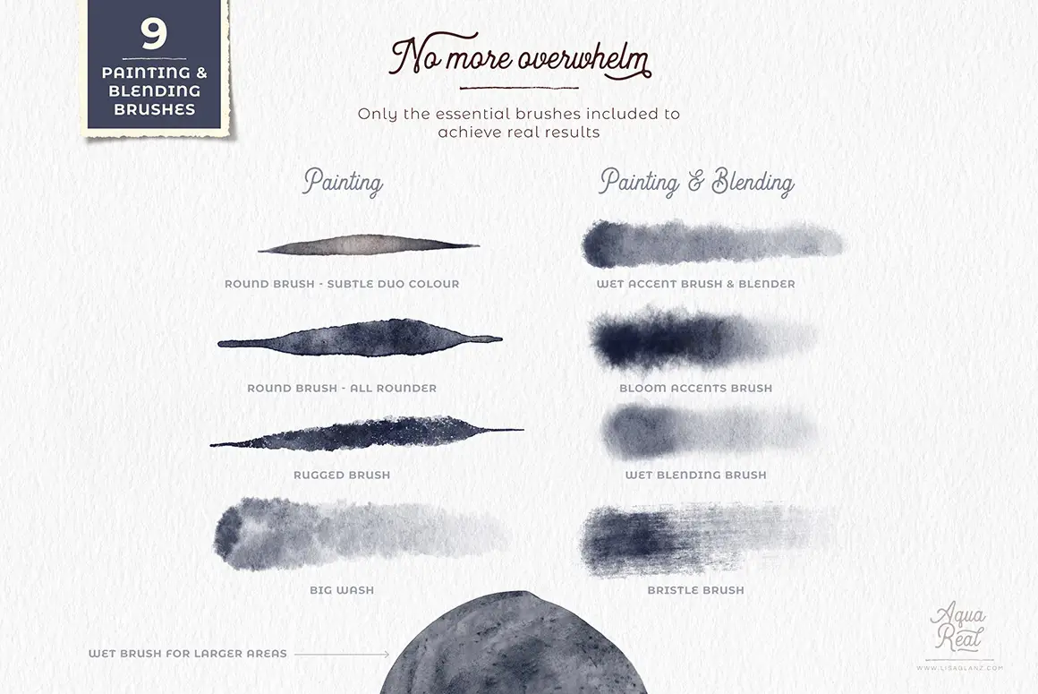 AquaReal – Realistic Watercolour Brushes For Procreate 12 aquareal – realistic watercolour brushes for procreate05 79561