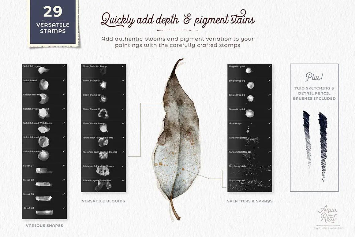 AquaReal – Realistic Watercolour Brushes For Procreate 8 aquareal – realistic watercolour brushes for procreate06 79587