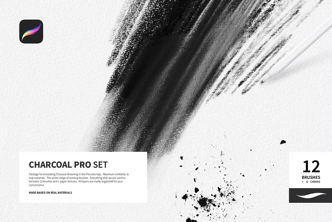 Charcoal Pro Set for Procreate App