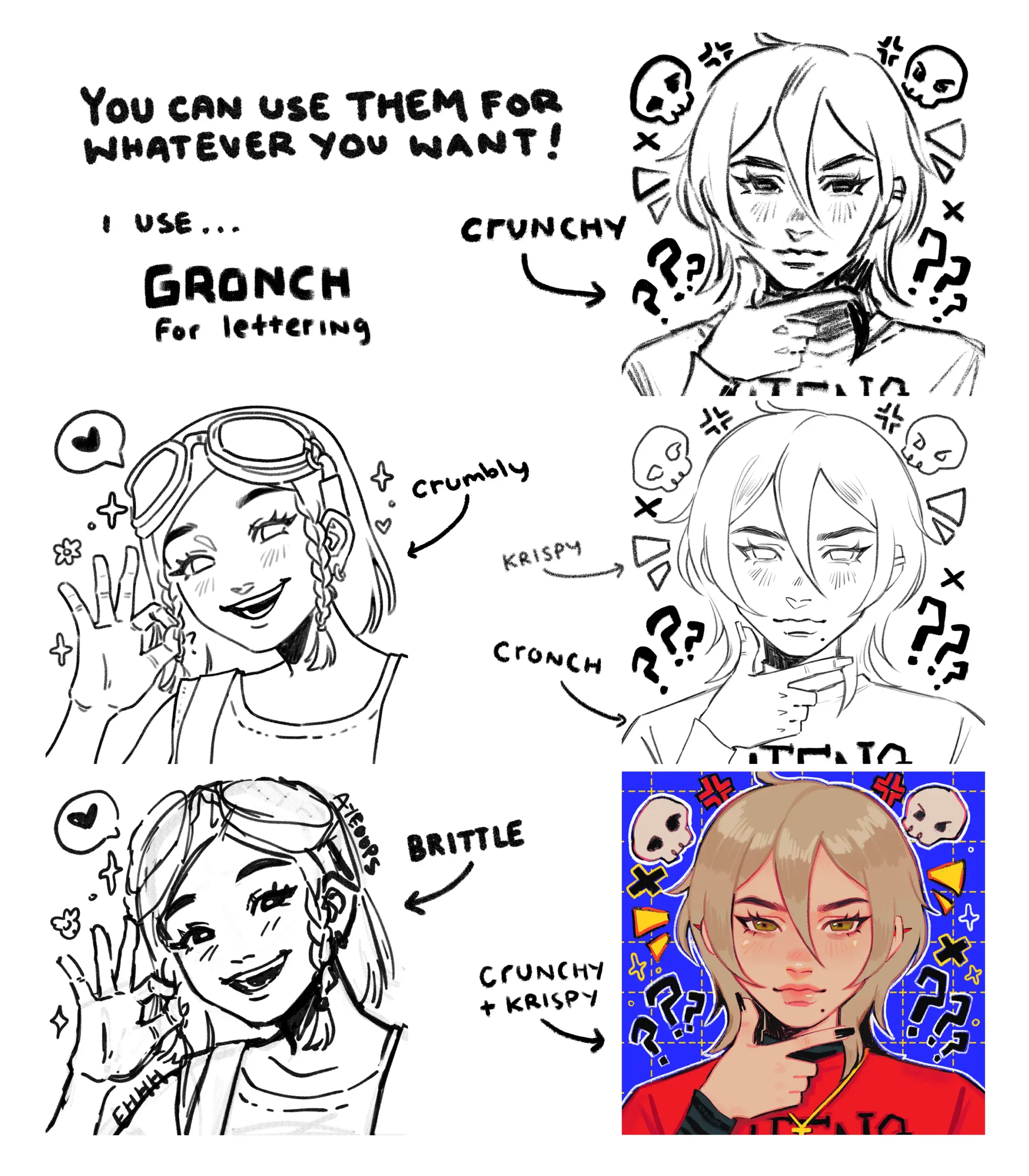 CLIP STUDIO PAINT v1 - textured crispy brush pack by ayeoops