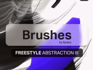 freestyle abstratction 16 lettering painting procreate brushes & templates + apple glowbrush 78329