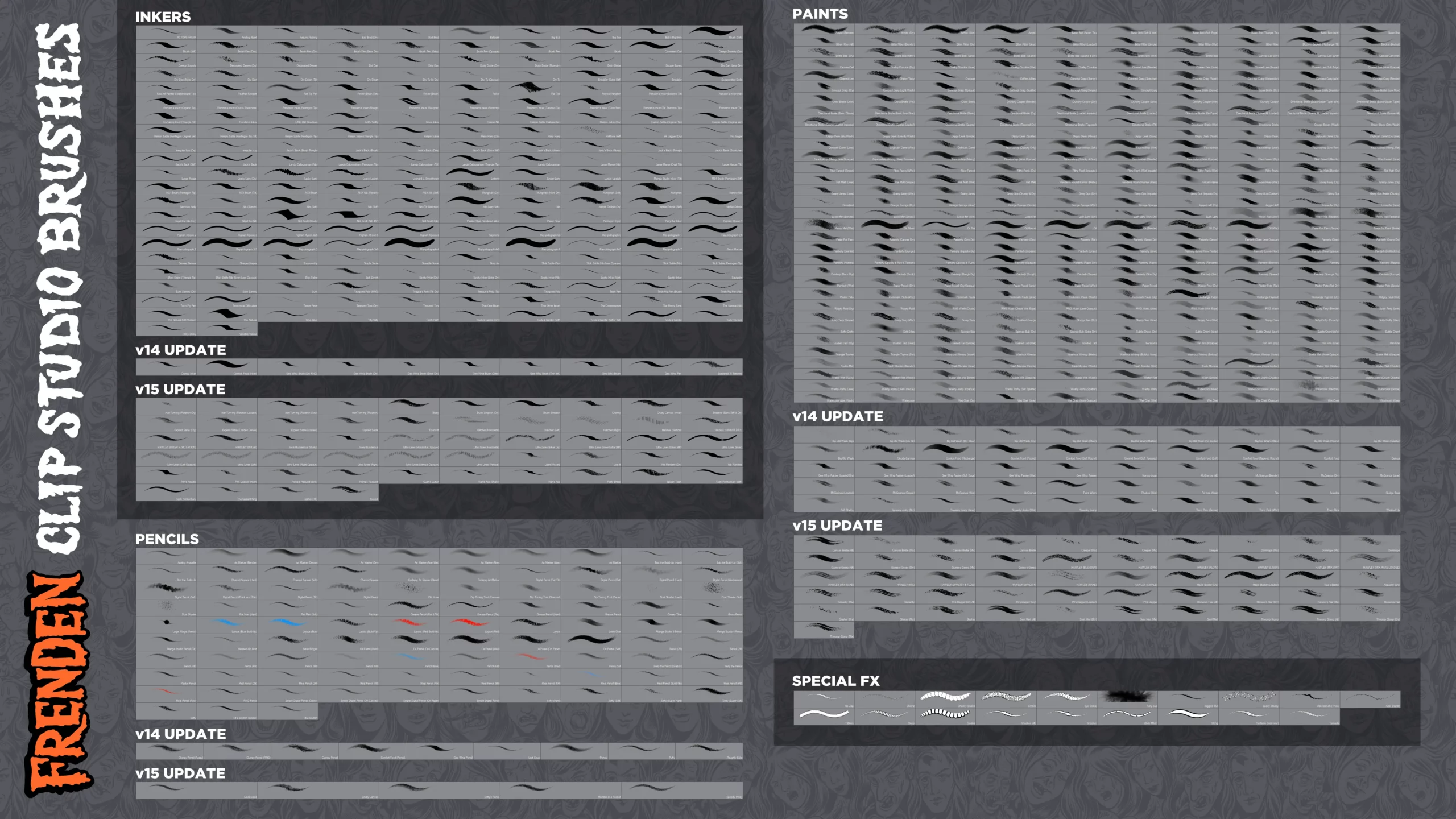 FRENDEN'S 800+ CLIP STUDIO BRUSHES 9 frenden's 800+ clip studio brushes2 78378