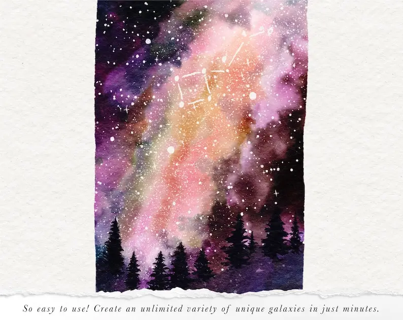 Galaxy Watercolor Painting kit for Procreate 11 galaxy watercolor painting kit for procreate05 77867