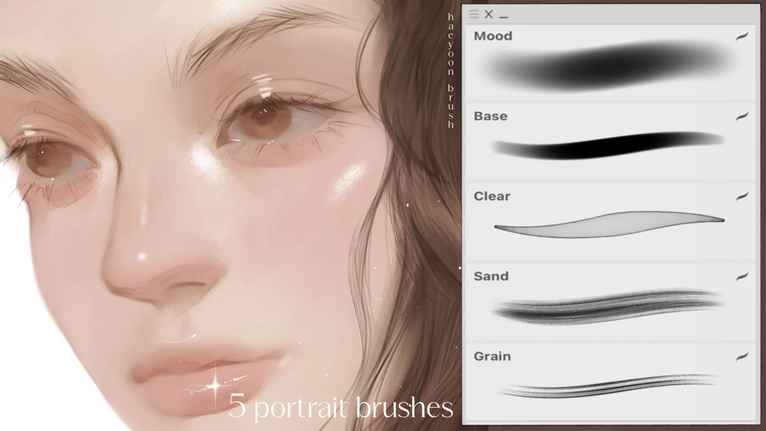 HAEYOON Mini portrait brush set (5) for procreate
