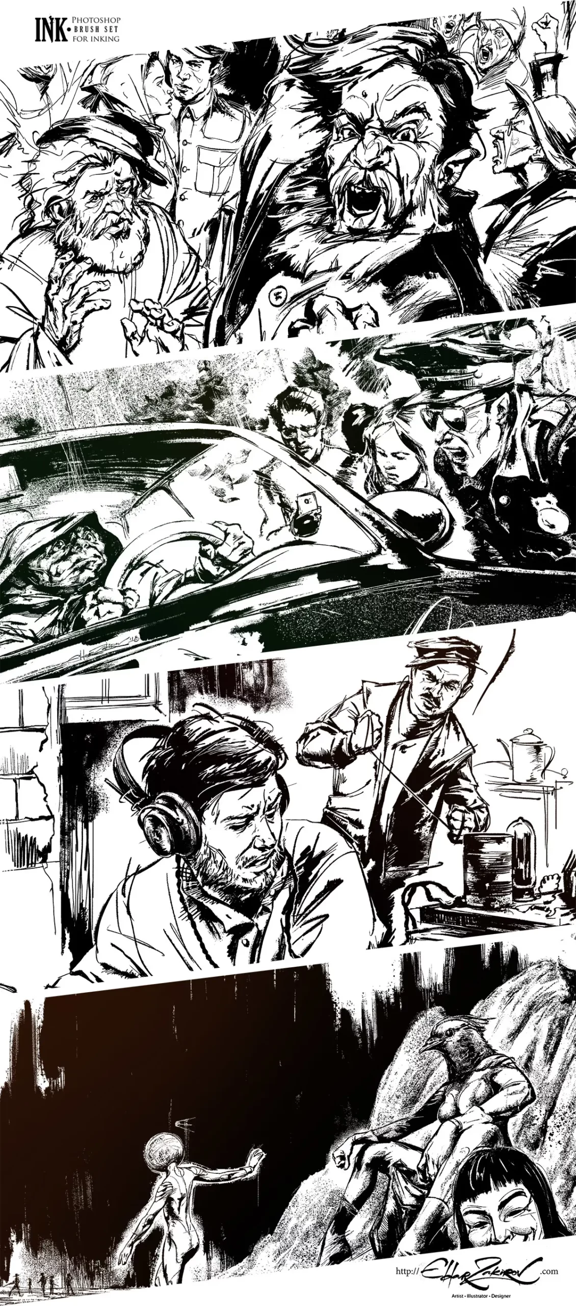 INK - 40 Photoshop Brushes for Inking+Halftone removing Action 3 ink 40 photoshop brushes for inking+halftone removing action12 79929