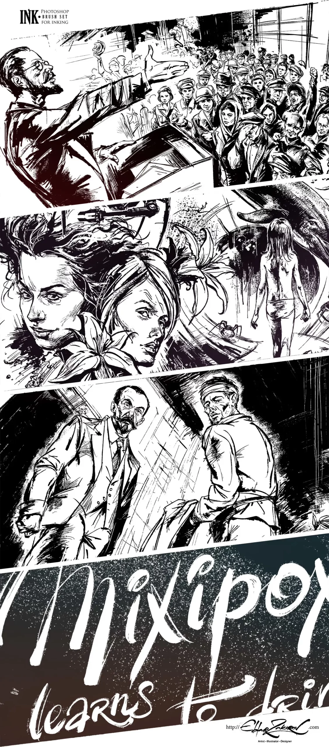 INK - 40 Photoshop Brushes for Inking+Halftone removing Action 2 ink 40 photoshop brushes for inking+halftone removing action13 79930