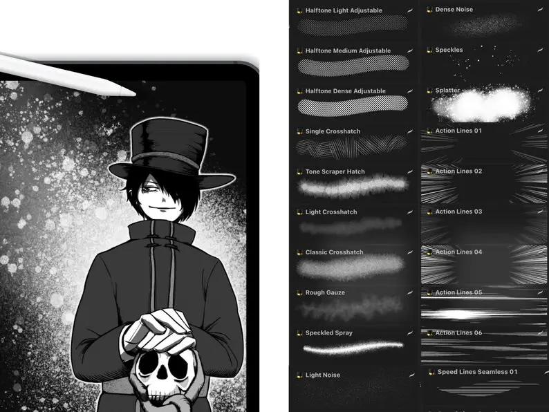 Manga Studio - 90 Procreate manga brushes 6 manga studio 90 procreate manga brushes5 78823