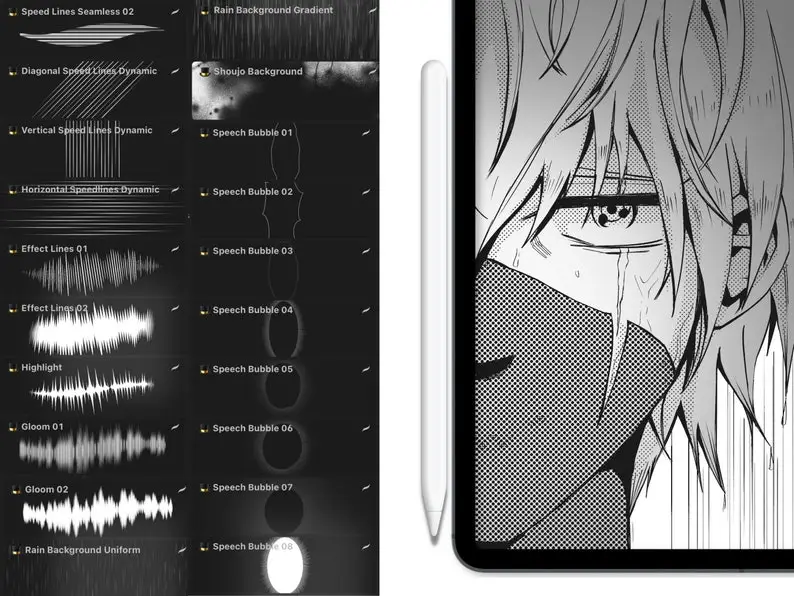 Manga Studio - 90 Procreate manga brushes 5 manga studio 90 procreate manga brushes6 78824