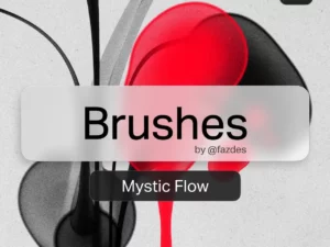 mystic flow 12 unique lettering painting procreate brushes & templates + apple glowbrush1 78332