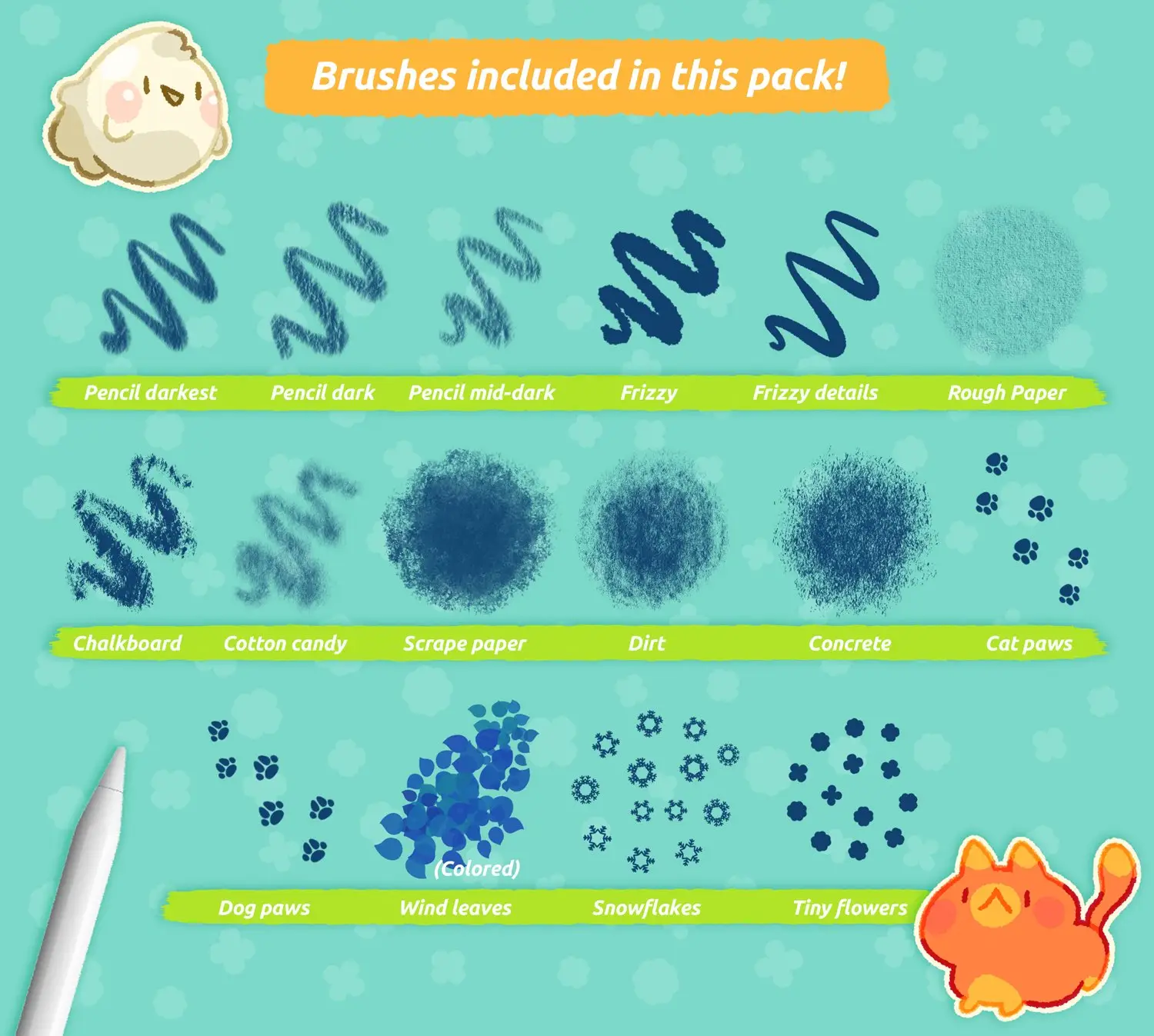 Procreate Brushes VOL.4 - Pencils & Textures 4 procreate brushes vol.4 pencils & textures2 81005