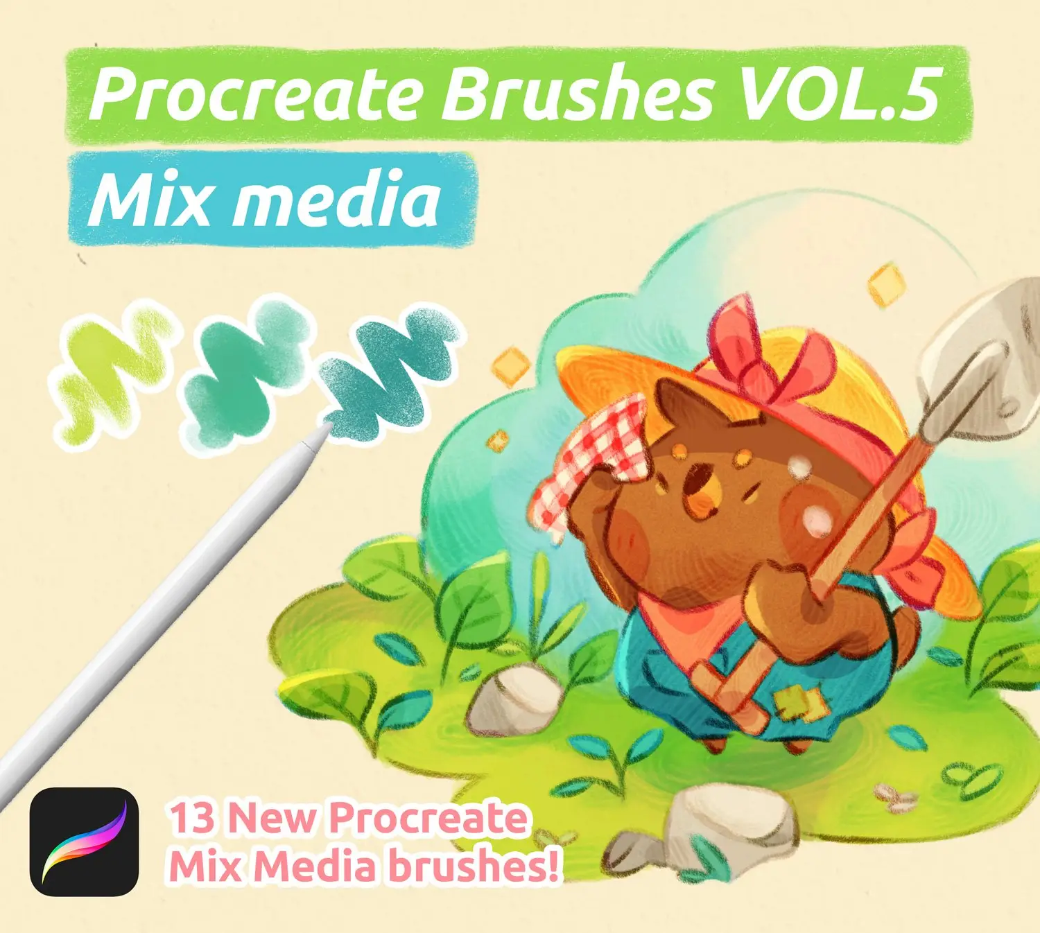 Procreate Brushes VOL.5 Mix Media