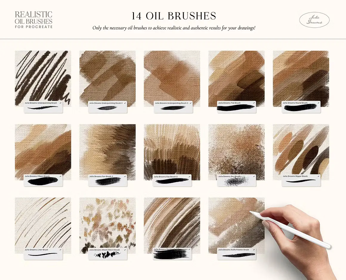 Realistic Oil Procreate Brushes Free Download