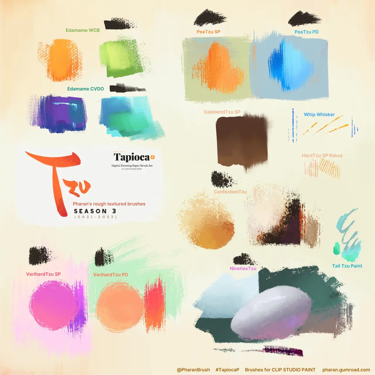 Tapioca - Digital Painting brushes for Clip Studio Paint 9 tapioca digital painting brushes for clip studio paint02 81218