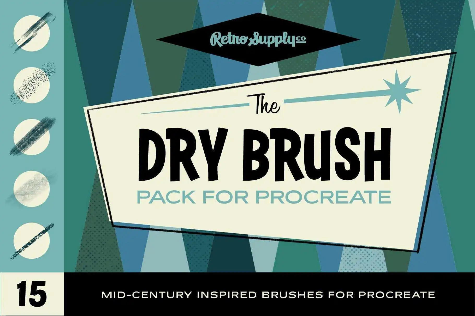 The Complete Mid-Century Brush Collection for Procreate 48 the complete mid century brush collection for procreate03 76392
