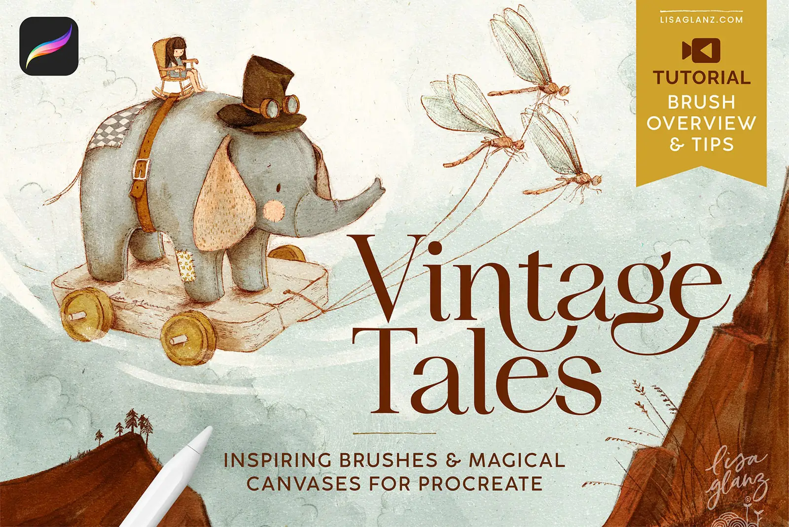 Vintage Tales Brushes and Canvas Effects for Procreate 5 vintage tales brushes and canvas effects for procreate01 79788