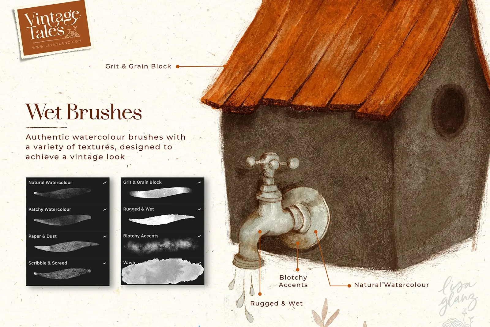 Vintage Tales Brushes and Canvas Effects for Procreate 6 vintage tales brushes and canvas effects for procreate09 79754