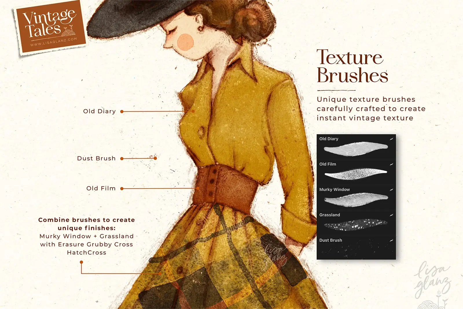 Vintage Tales Brushes and Canvas Effects for Procreate 13 vintage tales brushes and canvas effects for procreate10 79697