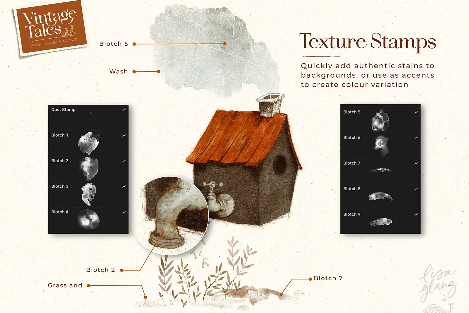 Vintage Tales Brushes and Canvas Effects for Procreate 16 vintage tales brushes and canvas effects for procreate11 79667