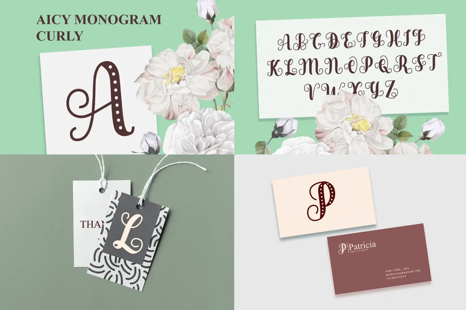 Monogram Font Mini Bundle 6 monogram font mini bundle (7) 81655