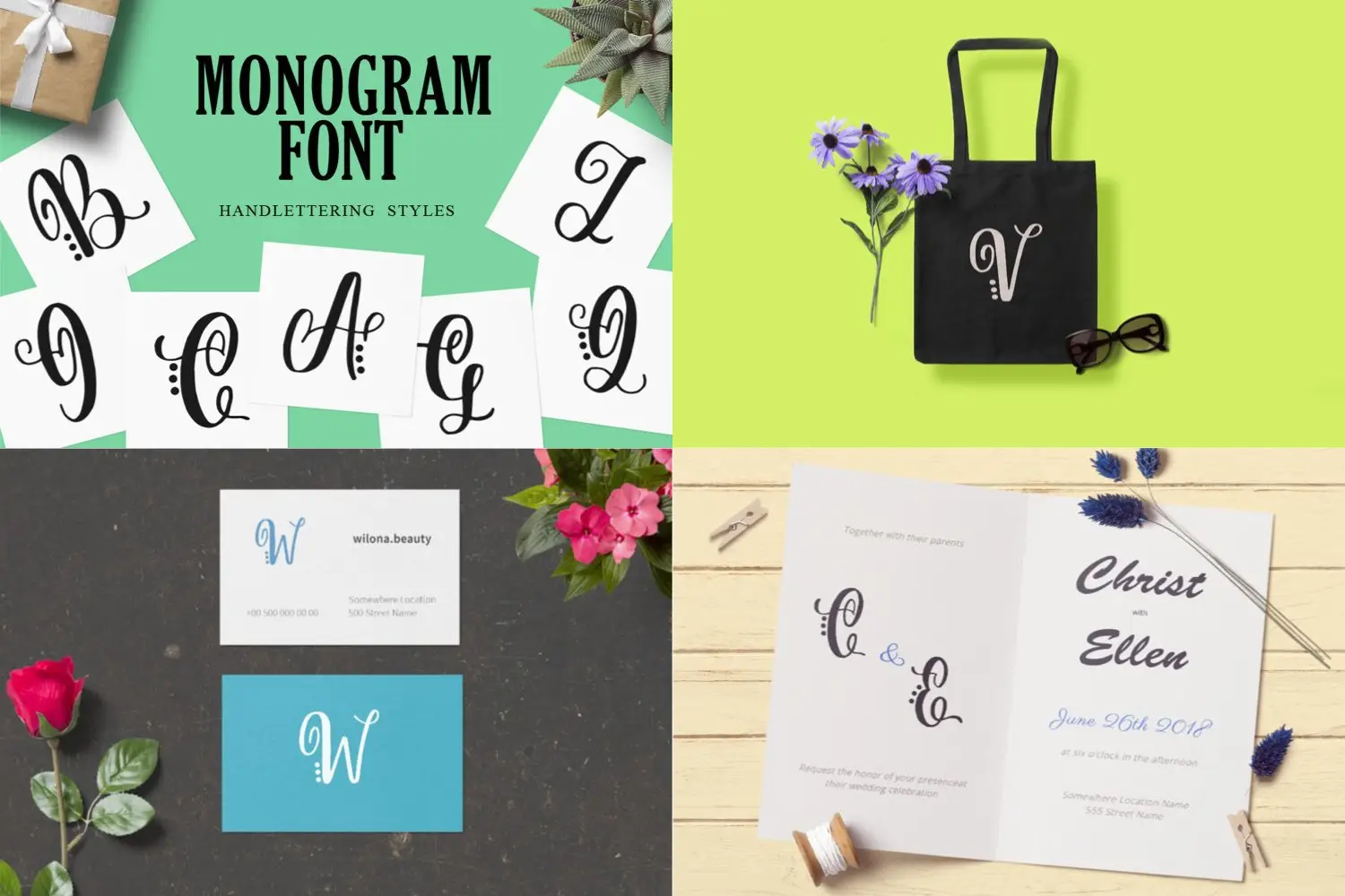 Monogram Font Mini Bundle 5 monogram font mini bundle (8) 81656